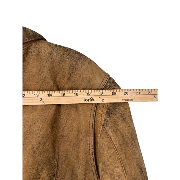 Gimo's Leather Italy Coat Size 44 Rustic Burnished Luxury Mens - Picture 5 of 16